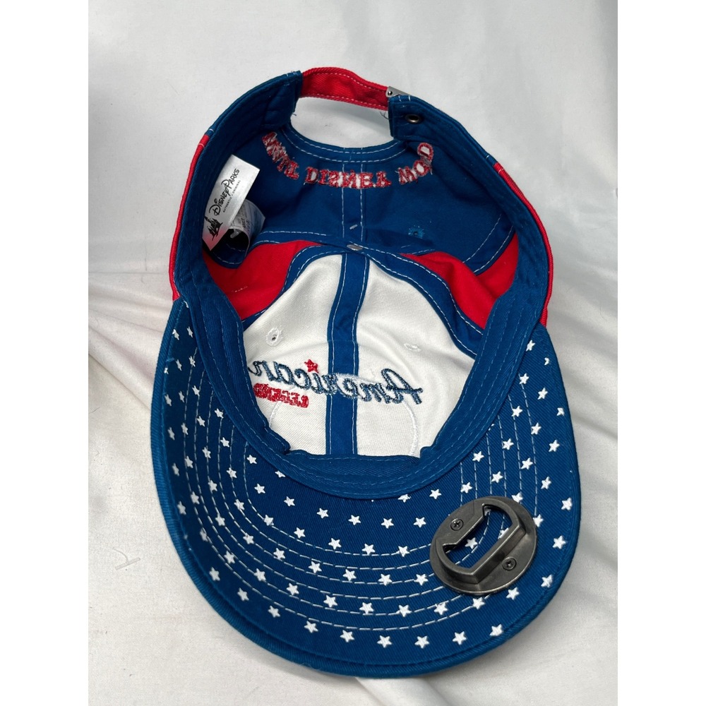 Disney Parks Mickey Mouse American Legend Bottle Opener Hat Red White Blue Cap - Picture 4 of 8